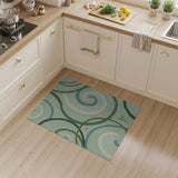 Swirling Teal Abstract Area Rug