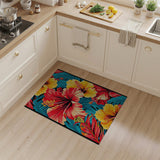 Multi-color and Patterns Vibrant Hibiscus Floral Area Rug