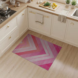 Vibrant Pink Chevron Geometric Area Rug
