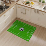 Green Soccer Field Green Area Rug
