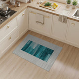Blue and Teal Teal Blue Horizontal Stripe Area Rug