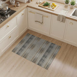 Beige and Neutral Distressed Beige Striped Woven Area Rug