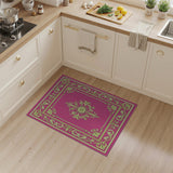 Opulent Pink Medallion Area Rug with Gilded Borders