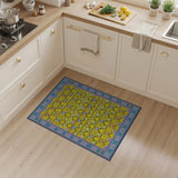Vibrant Yellow Geometric Persian Area Rug