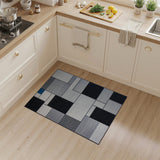Modern Geometric Block Area Rug in Grey Blue