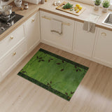 Emerald Green Leaf Branch Border Rug
