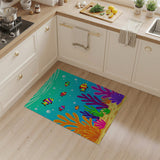 Cartoon Underwater Fish Coral Area Rug