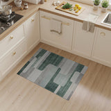 Teal Green Geometric Abstract Area Rug