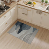 Blue and Teal Abstract Area Blue Wave Abstract Area Rug