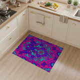 Vivid Pink Purple Butterfly Floral Area Rug