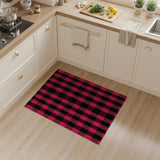 Bold Pink Black Buffalo Plaid Area Rug
