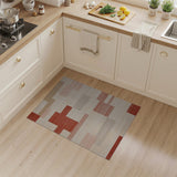 Red Geometric Block Abstract Area Rug