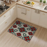 Red Star Floral Persian Area Rug