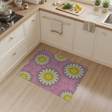 Vibrant Pink Daisy Swirl Floral Area Rug