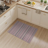 Modern Pink Grey Striped Area Rug