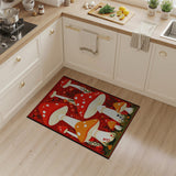 Whimsical Red Mushroom Garden Area Rug