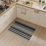 Black and White Geometric Modern Black White Gradient Stripe Area Rug
