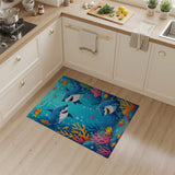 ODIKA Cartoon Shark Ocean World Washable Nursery Area Rug - Non-Slip Low Pile Kids Rug
