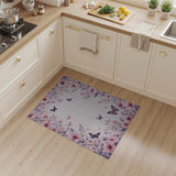 Pink Blush Pink Floral Butterfly Area Rug