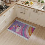 Kids Cartoon Multi-color and Patterns Magical Unicorn Rainbow Kids Area Rug