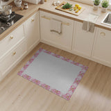 Playful Pink Elephant Border Kids Rug