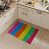 Vibrant Rainbow Stripe Geometric Modern Area Rug