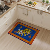 Majestic Tiger on Blue Heritage Area Rug