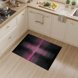 Pink Pink Black Geometric Grid Area Rug