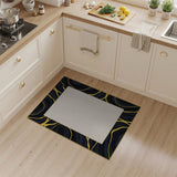 Luxe Black Marble Gold Vein Area Rug