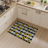 Sunflower Black White Gingham Area Rug