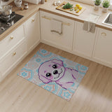 Cute Pink Puppy Cartoon Area Rug