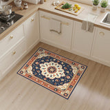 Multi-color and Patterns Navy Blue Persian Floral Medallion Area Rug