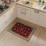 Elegant Red Persian Floral Area Rug with Gold Vines