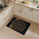 Gold Geometric Starburst Mountain Rug