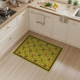 Multi-color and Patterns Vibrant Yellow Floral Pattern Area Rug