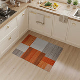 Bold Geometric Orange Gray Striped Area Rug