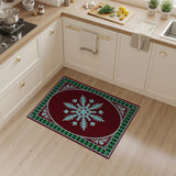 Ornate Blue Snowflake Medallion Area Rug