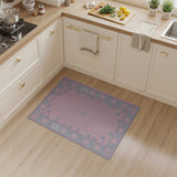 Blush Pink Floral Butterfly Border Rug