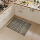 Beige Grey Tribal Stripe Area Rug