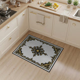 Traditional Persian Ornate Black Gold Medallion Area Rug