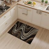 Brown and Tan Wavy Brown Abstract Area Rug