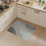Modern Abstract Grey Beige Organic Shapes Area Rug