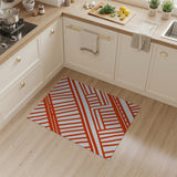 Bold Red Geometric Stripe Area Rug