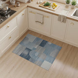 Modern Blue Geometric Abstract Geometric Modern Area Rug