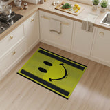 Vibrant Yellow Smiley Face Kids Area Rug