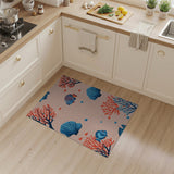 Vibrant Coral Reef Fish Seashell Area Rug