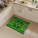 Green Soccer Field Pattern Area Rug