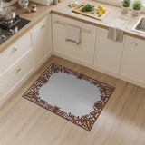 Ornate Gold Palmette Border Area Rug