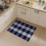 Blue and Teal Navy Buffalo Check Plaid Area Rug
