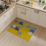Bold Yellow Grey Geometric Abstract Area Rug